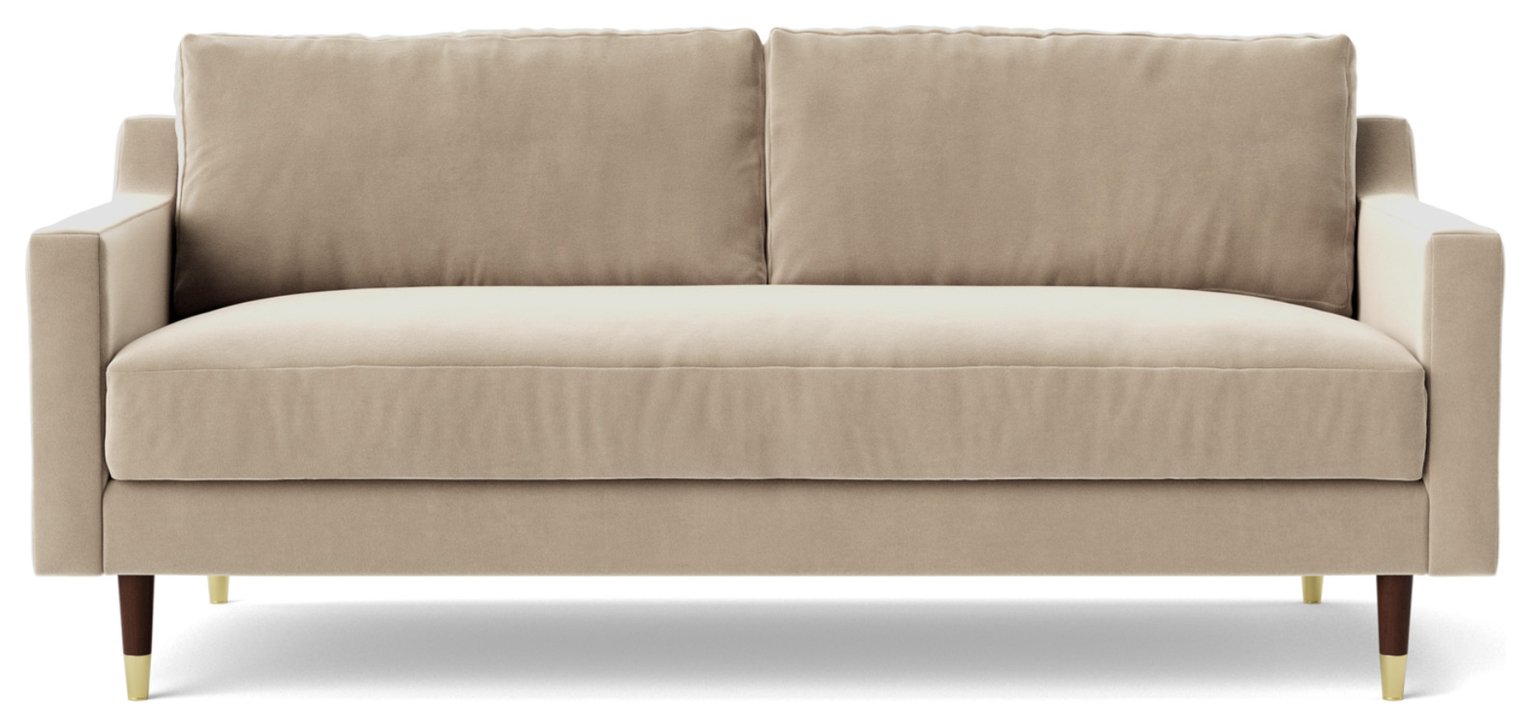 Swoon Rieti Velvet 2 Seater Sofa - Taupe