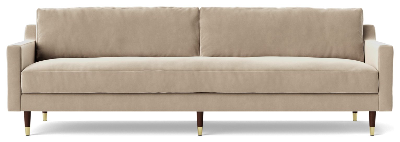 Swoon Rieti Velvet 4 Seater Sofa - Taupe