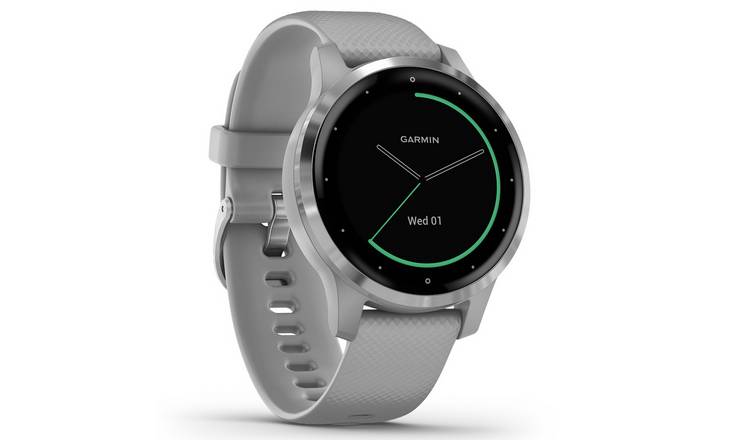 Garmin Vivoactive 4S GPS Smart Watch - S Steel / Grey Band