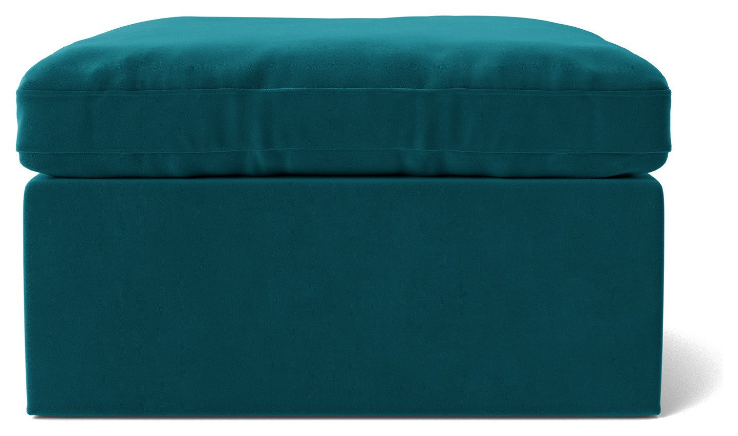 Swoon Seattle Velvet Ottoman Footstool - Kingfisher Blue