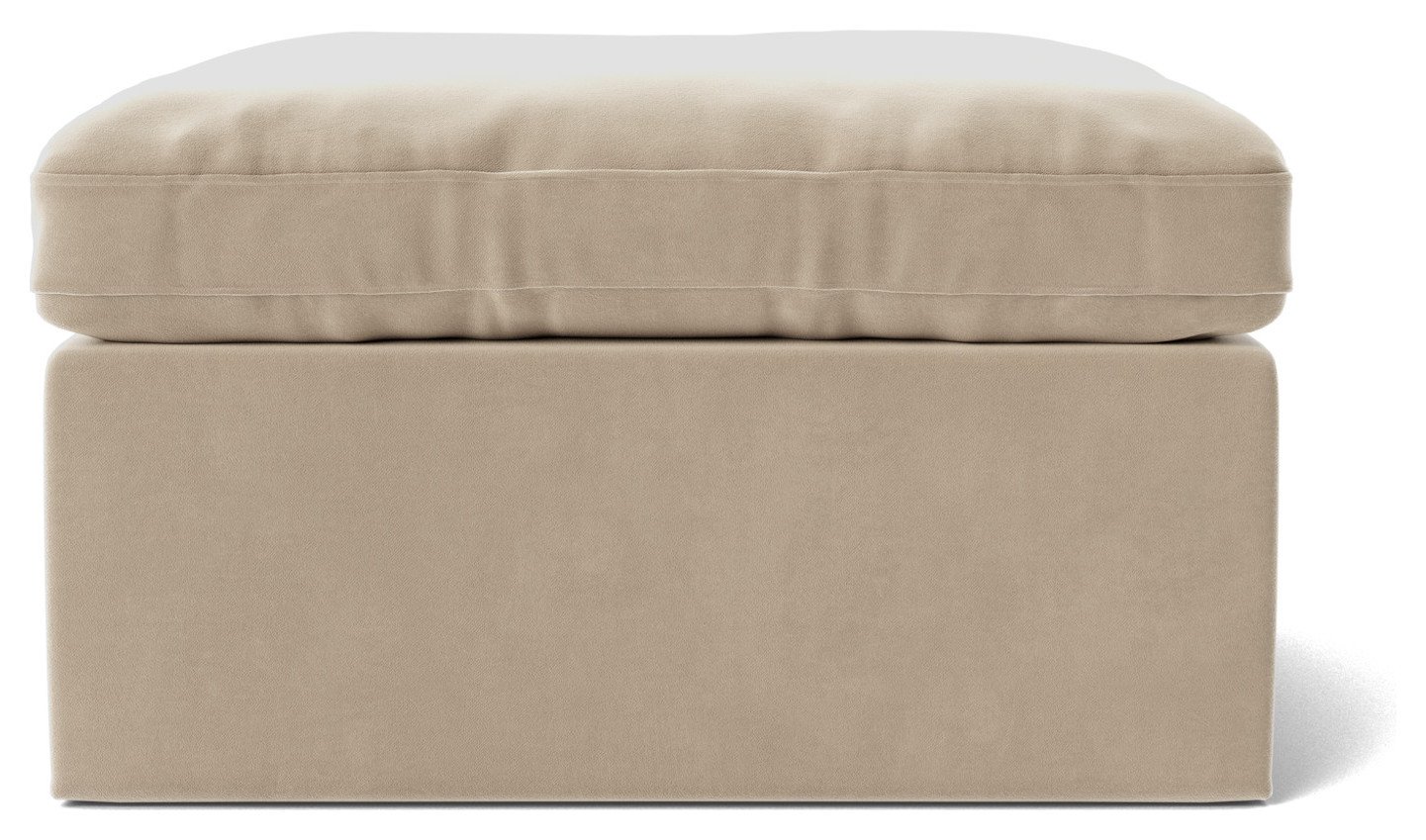 Swoon Seattle Velvet Ottoman Footstool - Taupe