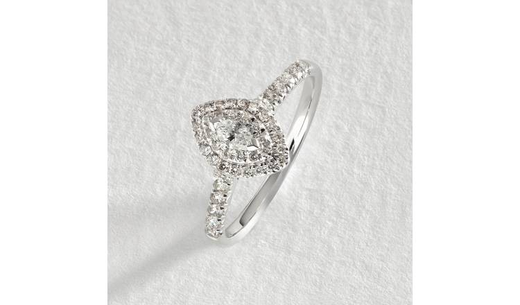 Revere 9ct White Gold 0.40ct Diamond Engagement Ring - L