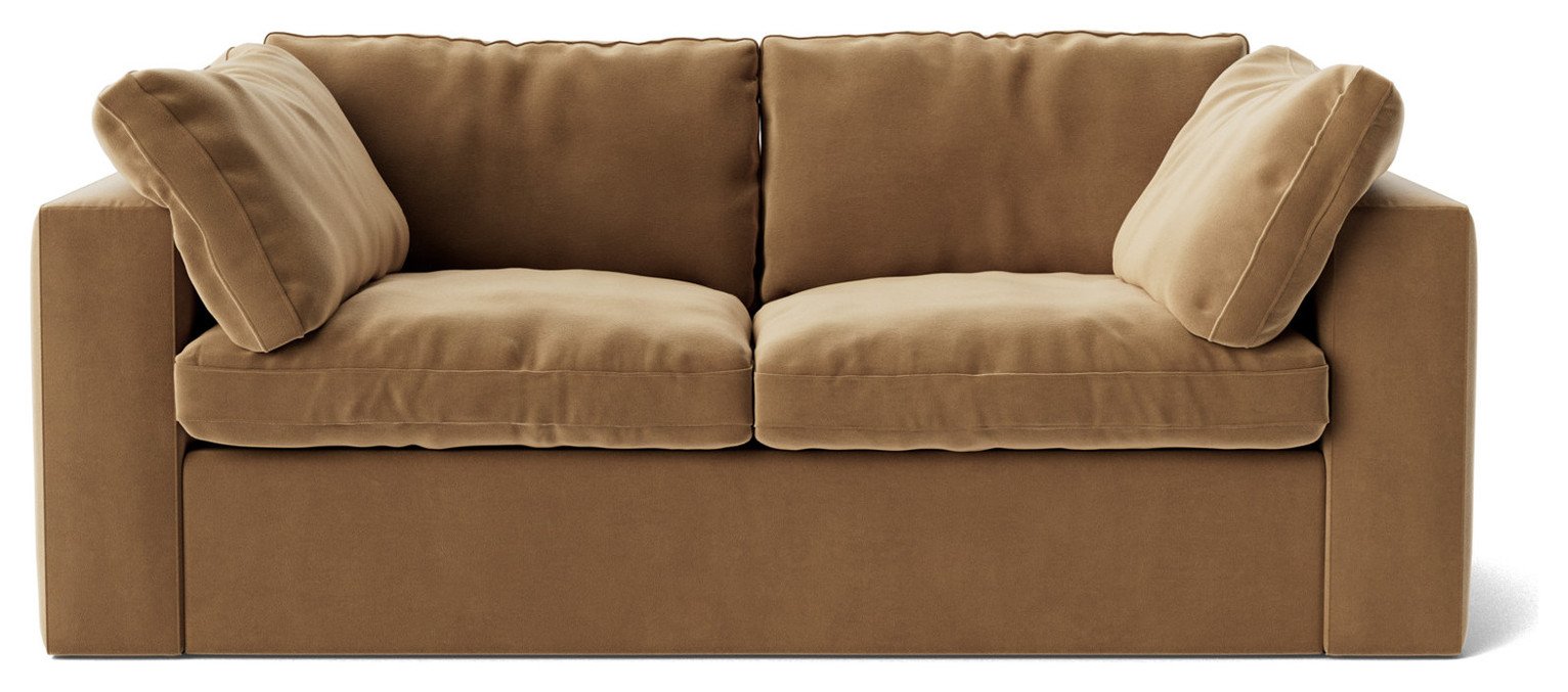 Swoon Seattle Velvet 2 Seater Sofa - Biscuit