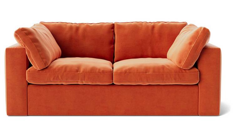 Velvet deals orange couch