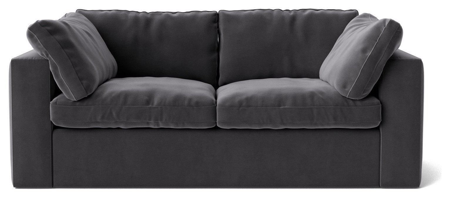 Swoon Seattle Velvet 2 Seater Sofa - Granite Grey