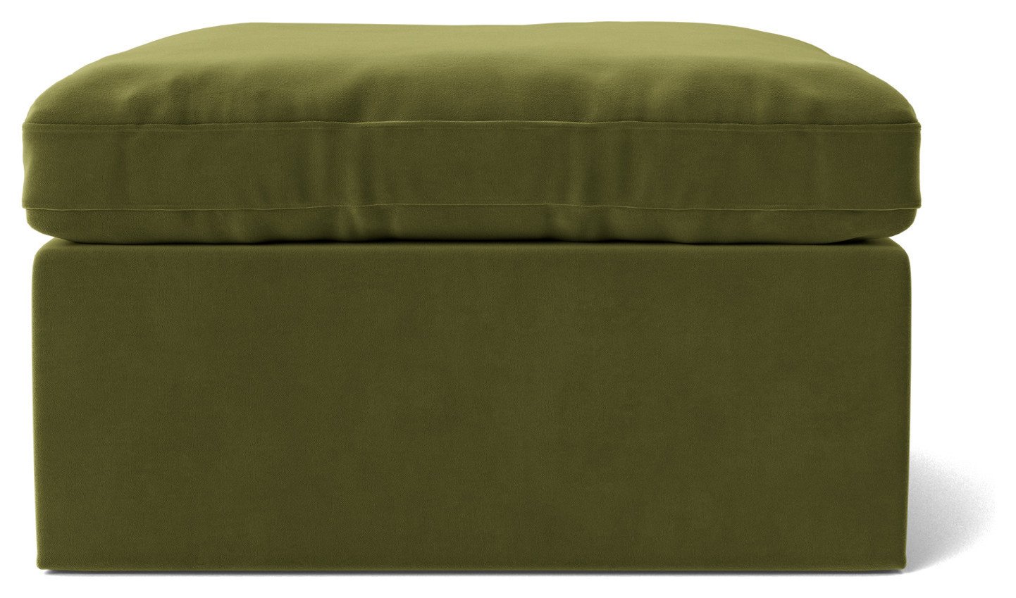 Swoon Seattle Velvet Ottoman Footstool - Fern Green