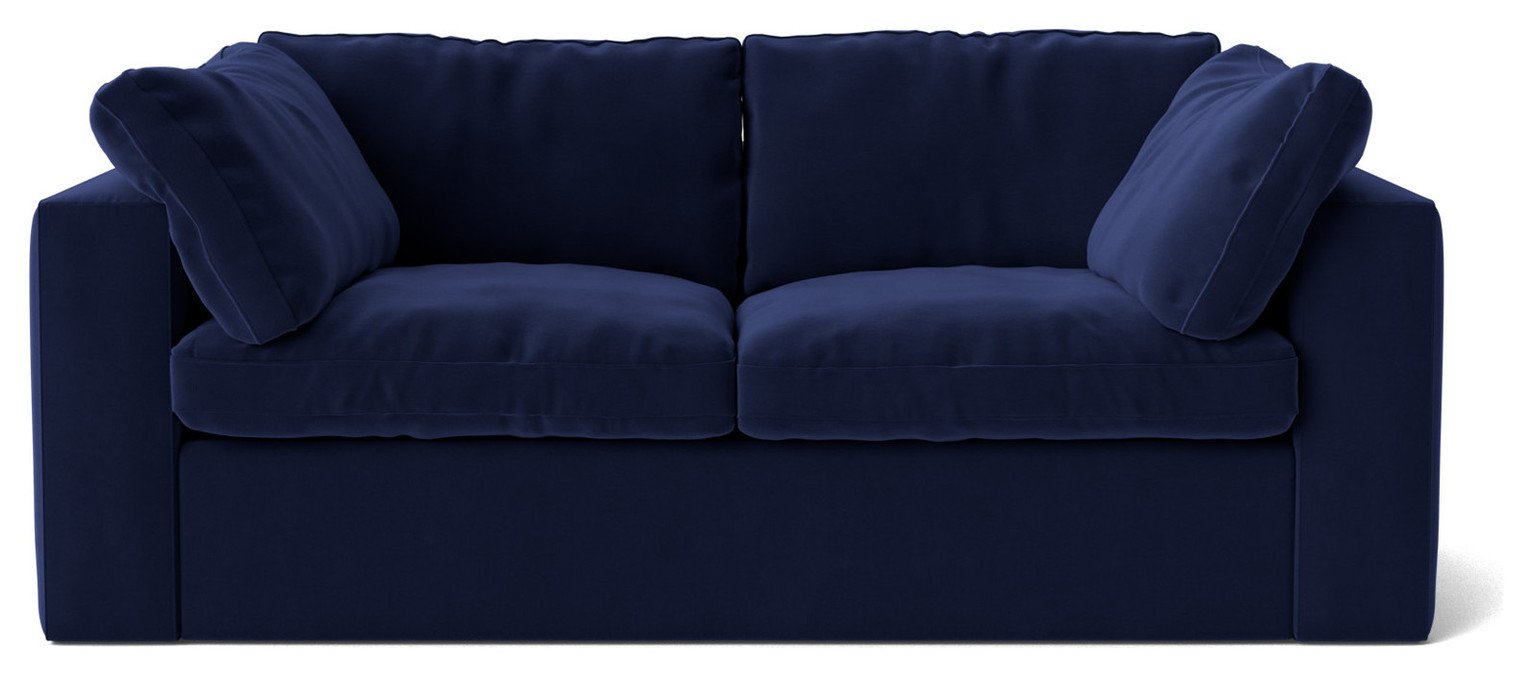 Swoon Seattle Velvet 2 Seater Sofa - Ink Blue