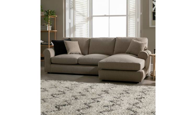 Argos Home Lisbon Fabric Right Hand Corner Chaise Sofa-Stone