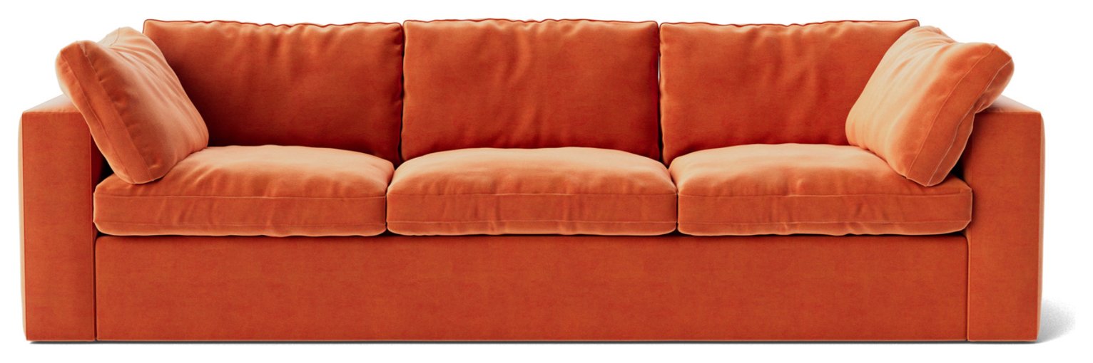 Swoon Seattle Velvet 3 Seater Sofa - Burnt Orange