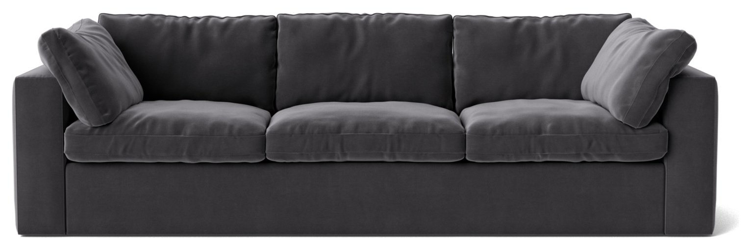 Swoon Seattle Velvet 3 Seater Sofa - Granite Grey