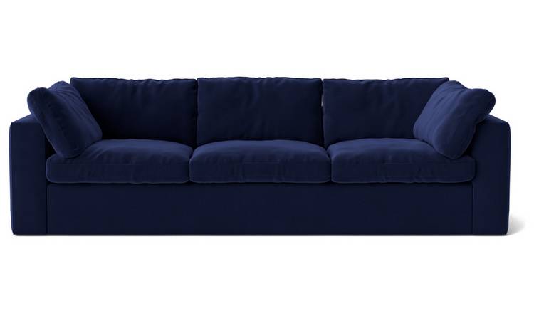 Swoon Seattle Velvet 3 Seater Sofa - Ink Blue