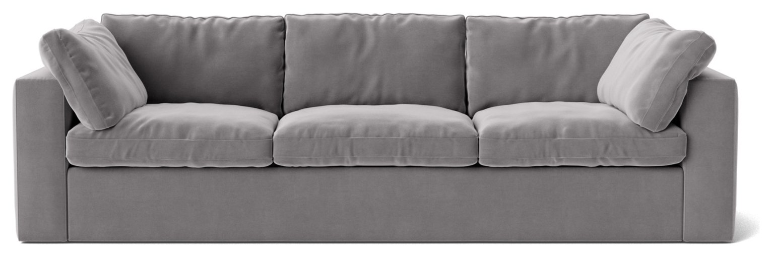 Swoon Seattle Velvet 3 Seater Sofa - Silver Grey