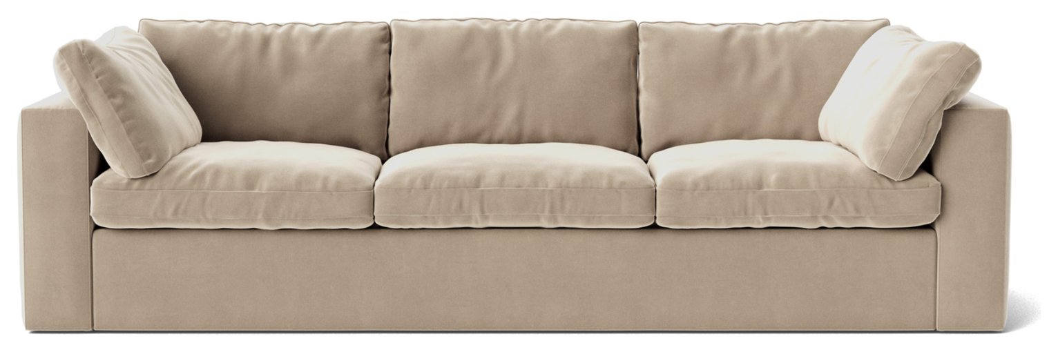 Swoon Seattle Velvet 3 Seater Sofa - Taupe