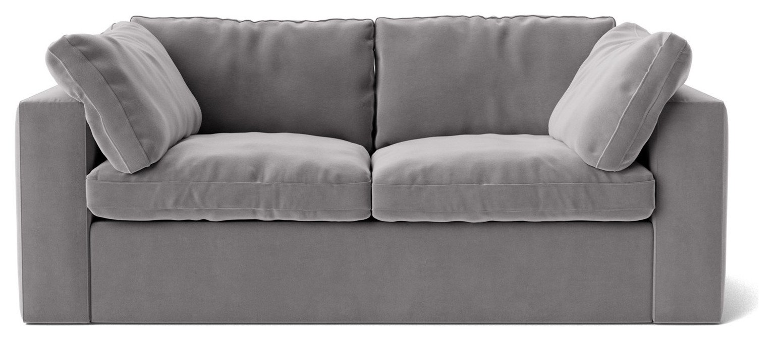 Swoon Seattle Velvet 2 Seater Sofa - Silver Grey