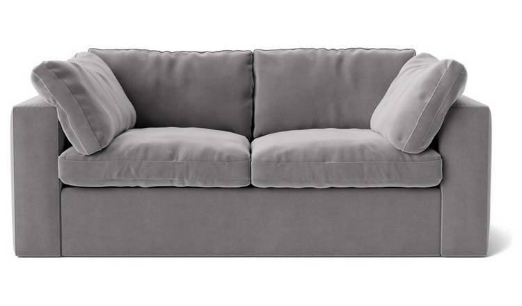 Swoon Seattle Velvet 2 Seater Sofa - Silver Grey