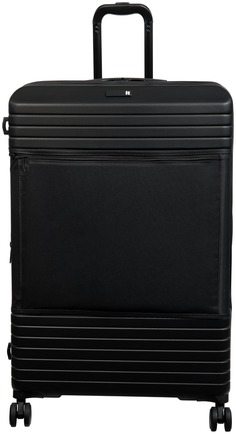 IT Luggage Large Expandable 8 Wheel Hard Suitcase - Black