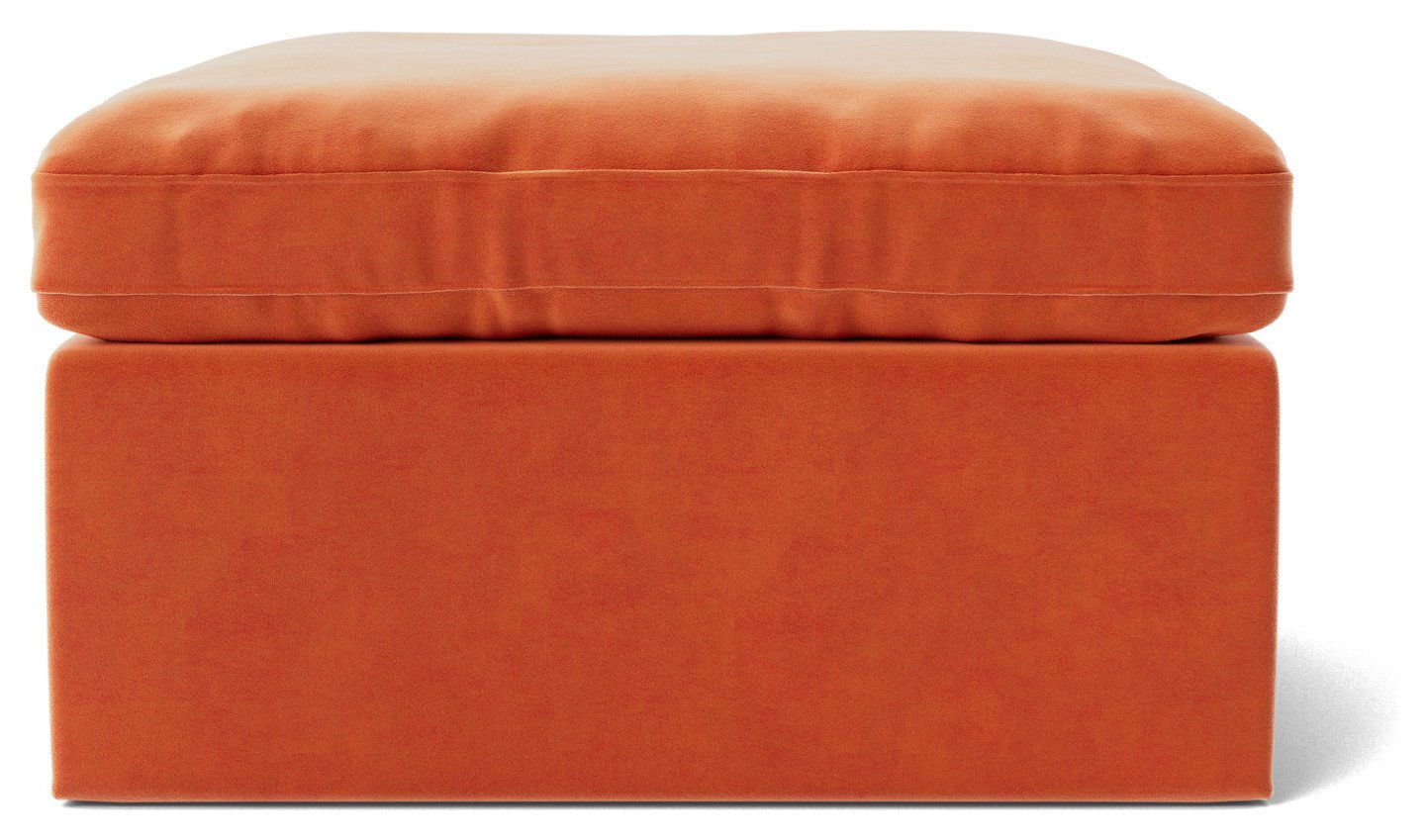 Swoon Seattle Velvet Ottoman Footstool - Burnt Orange