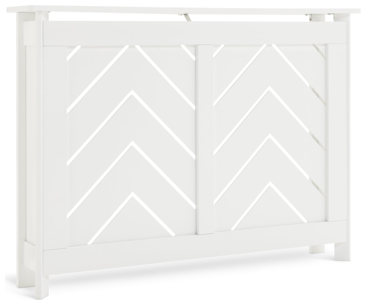 Habitat Chevron Small Radiator Cover - White