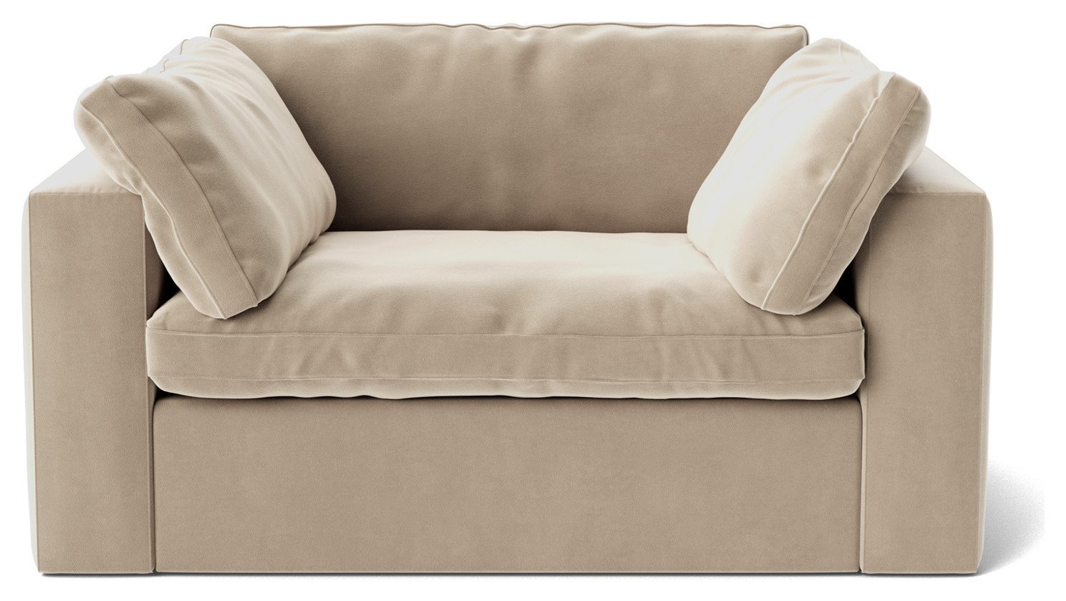 Swoon Seattle Velvet Cuddle Chair - Taupe