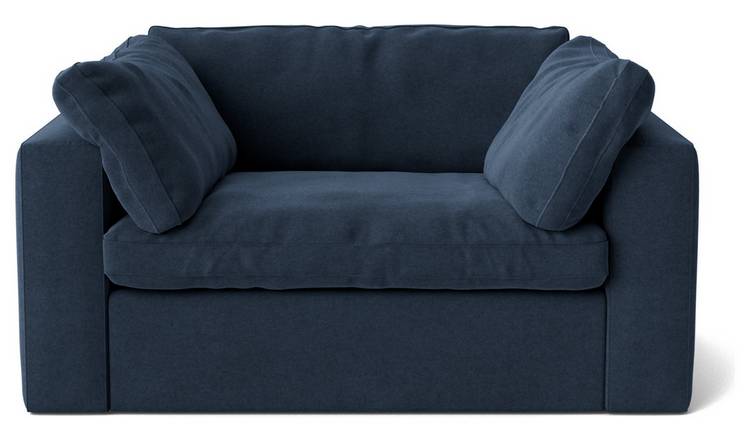 Swoon Seattle Fabric Cuddle Chair- Indigo Blue