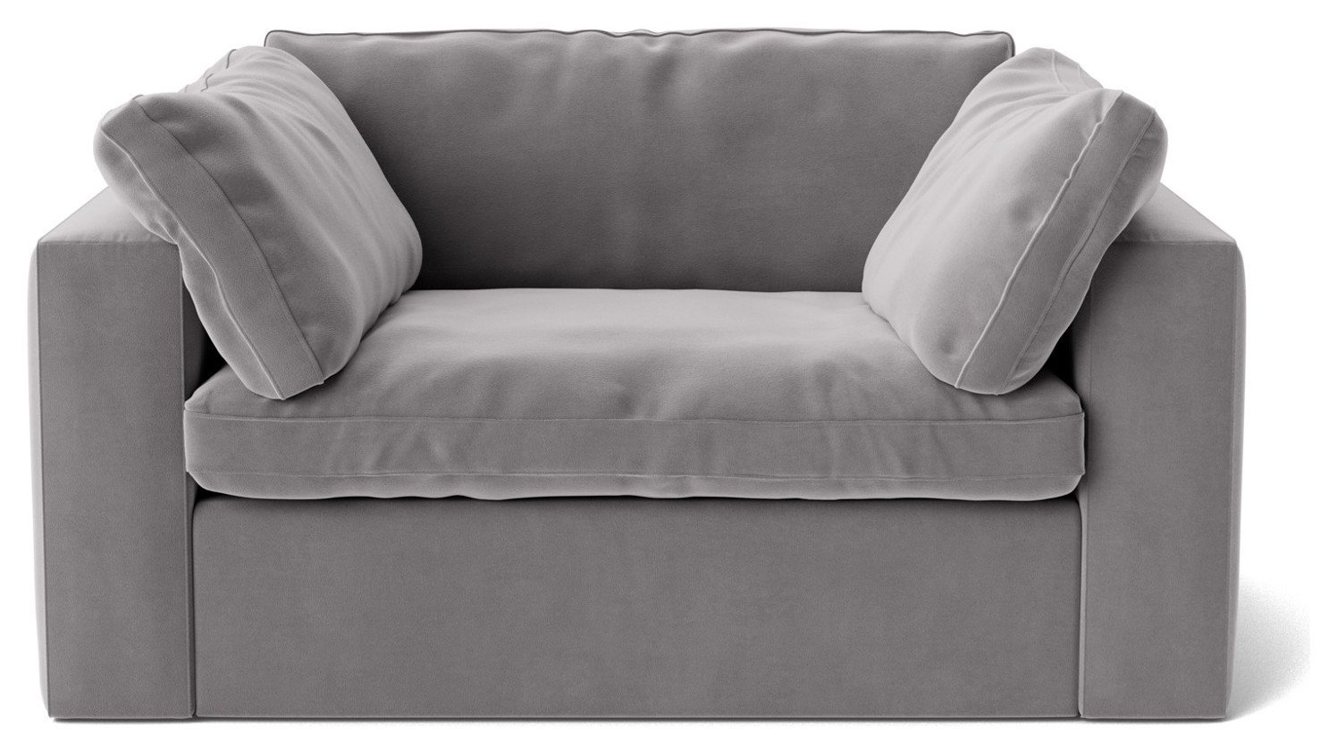 Swoon Seattle Velvet Cuddle Chair - Silver Grey