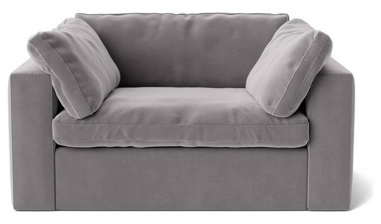 Buy Swoon Seattle Velvet Cuddle Chair Silver Grey Armchairs