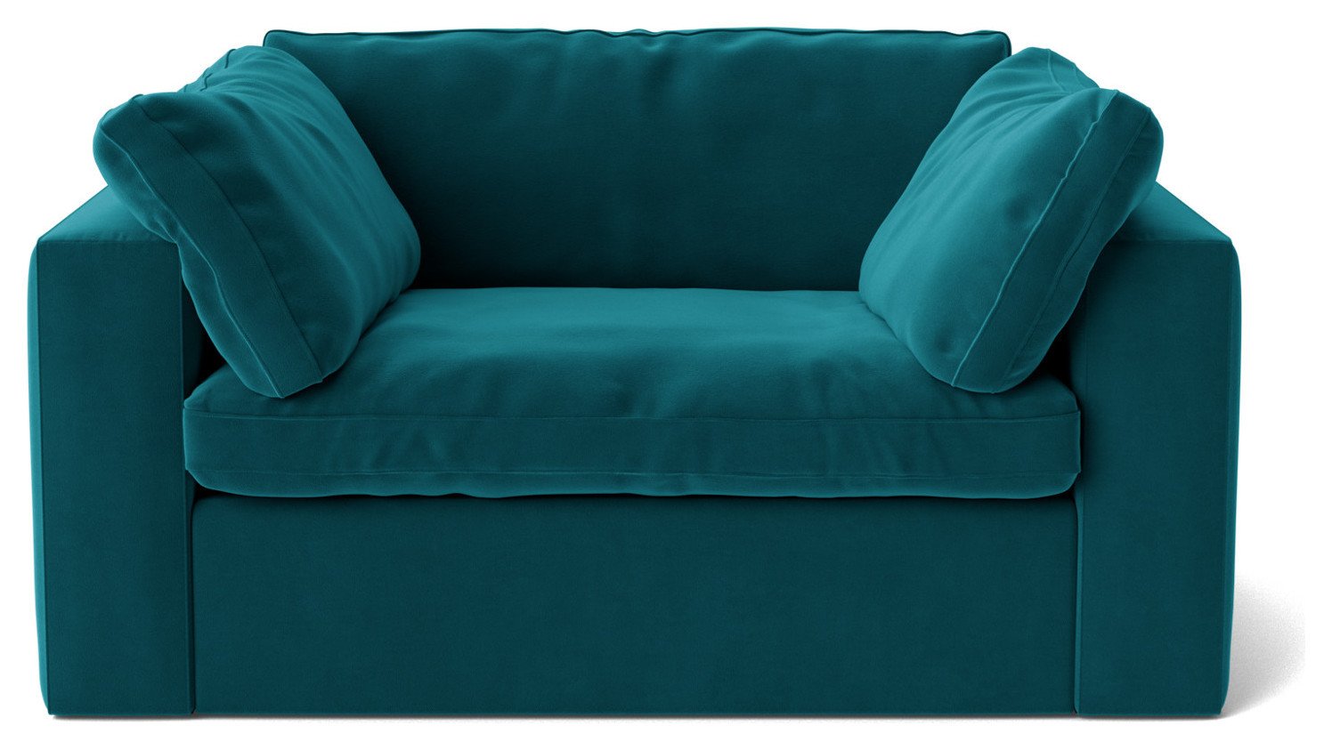 Swoon Seattle Velvet Cuddle Chair - Kingfisher Blue