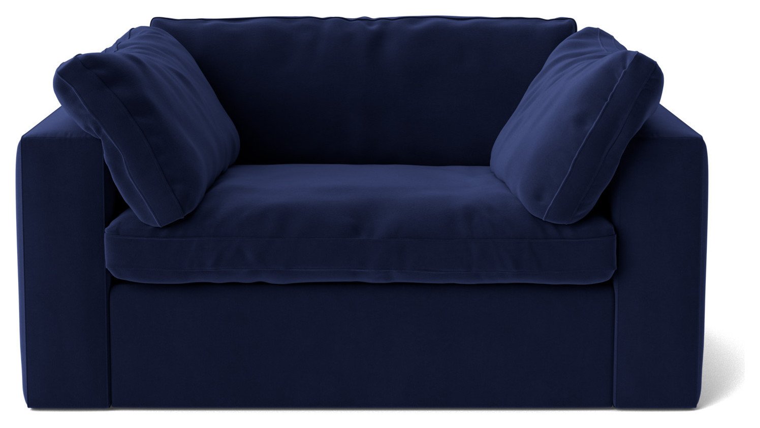 Swoon Seattle Velvet Cuddle Chair - Ink Blue