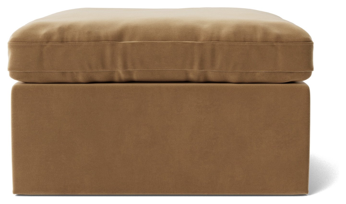 Swoon Seattle Velvet Ottoman Footstool - Biscuit