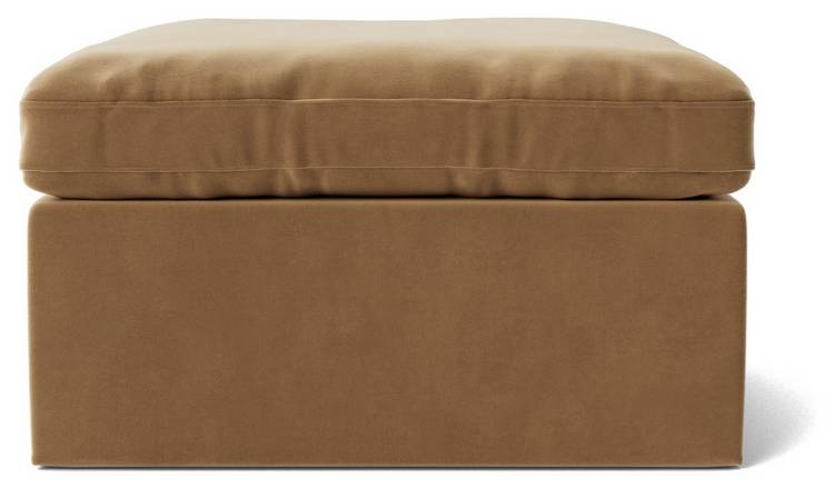 Tan deals velvet ottoman