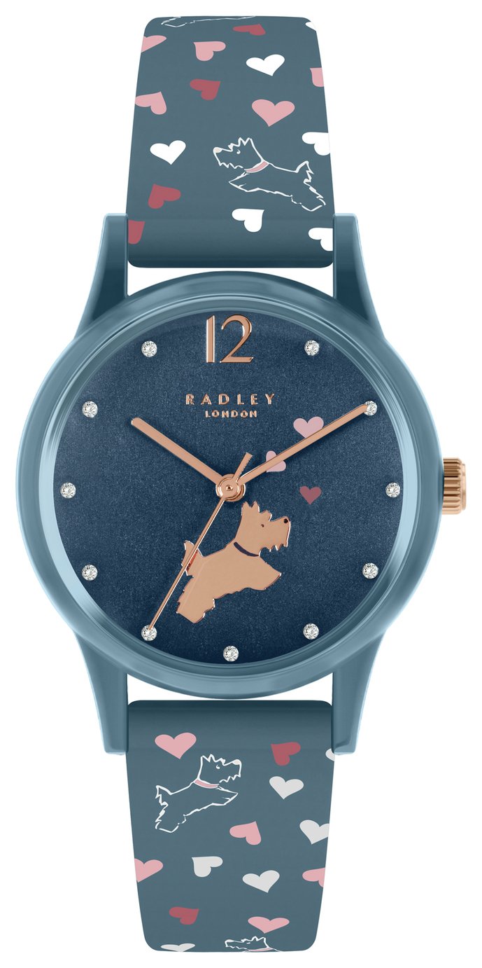 Radley Ladies Vintage Blue Heart Silicone Strap Watch