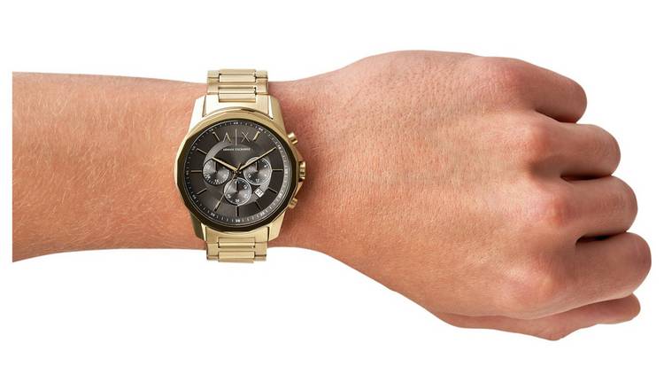 Buy Armani Exchange Men's Gold Stainless Steel Bracelet Watch | Men's  watches | Argos