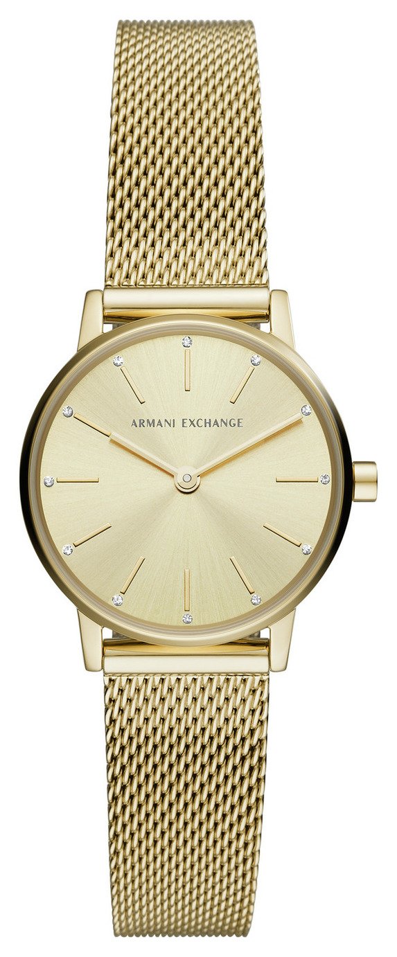 Armani Exchange Gold Stainless Steel Mesh Bracelet Watch