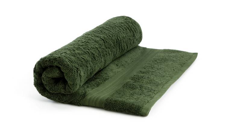 Habitat Egyptian Cotton Plain Bath Towel - Forest Green