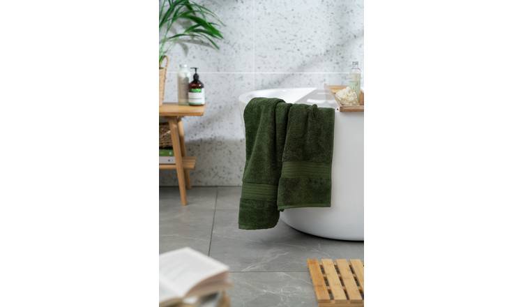 Habitat Egyptian Cotton Plain Bath Sheet - Forest Green