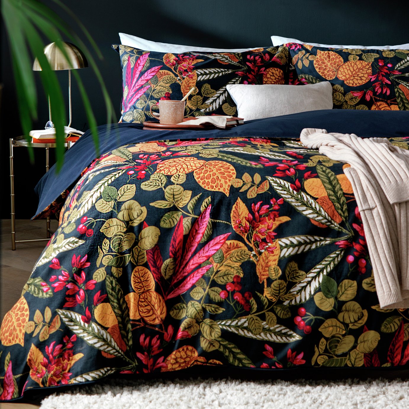 Cotton Botanical Foliage Bedding Set Single