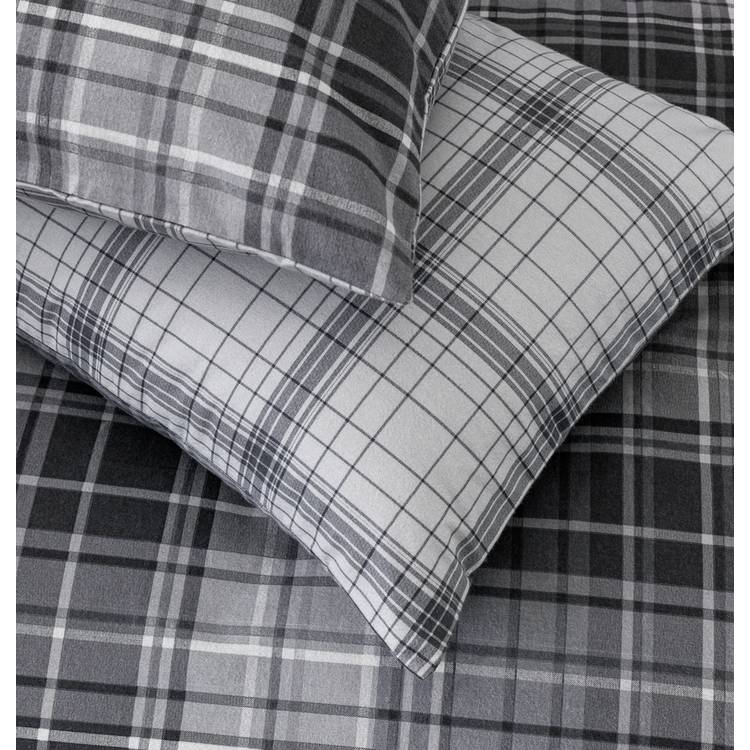 Habitat Grey Brushed Check Bedding Set - Double 0