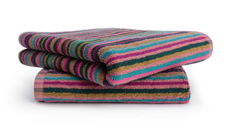 Buy Habitat Bright Stripe 2 Pack Hand Towel Multicoloured Towels Habitat