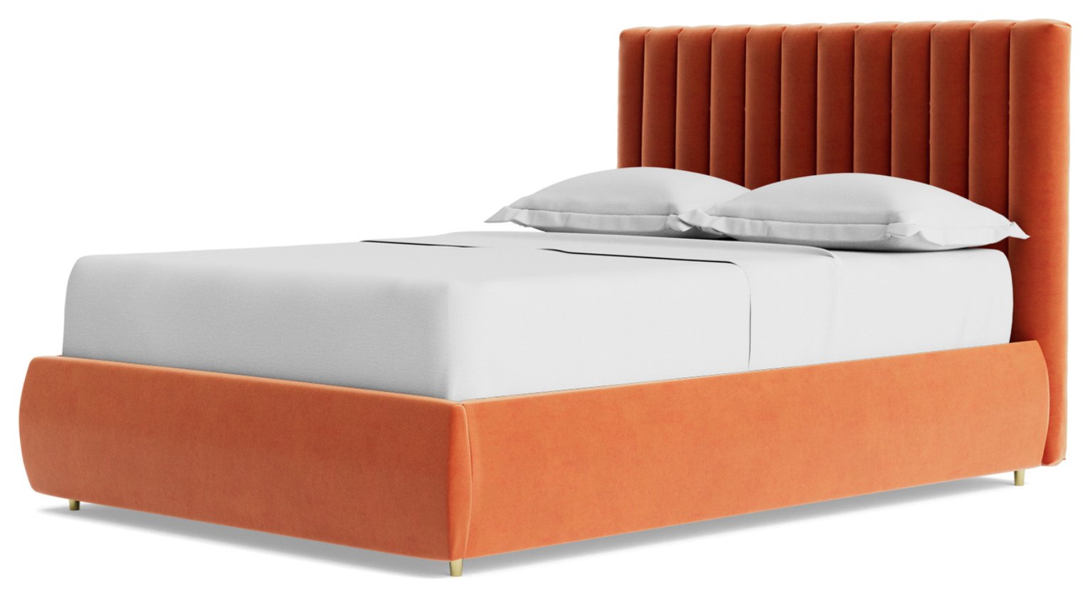 Swoon Porlock Velvet Double Ottoman Bedframe - Burnt Orange