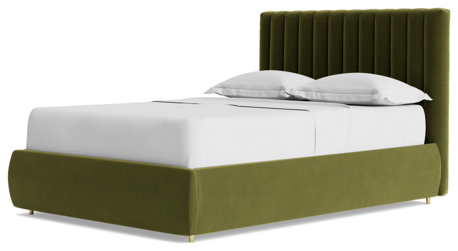 Swoon Porlock Velvet Double Ottoman Bedframe - Fern Green