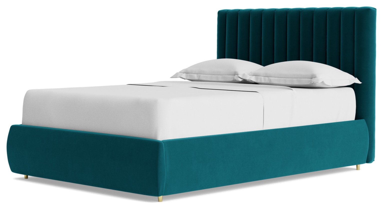 Swoon Porlock Velvet Double Ottoman Bedframe - Blue