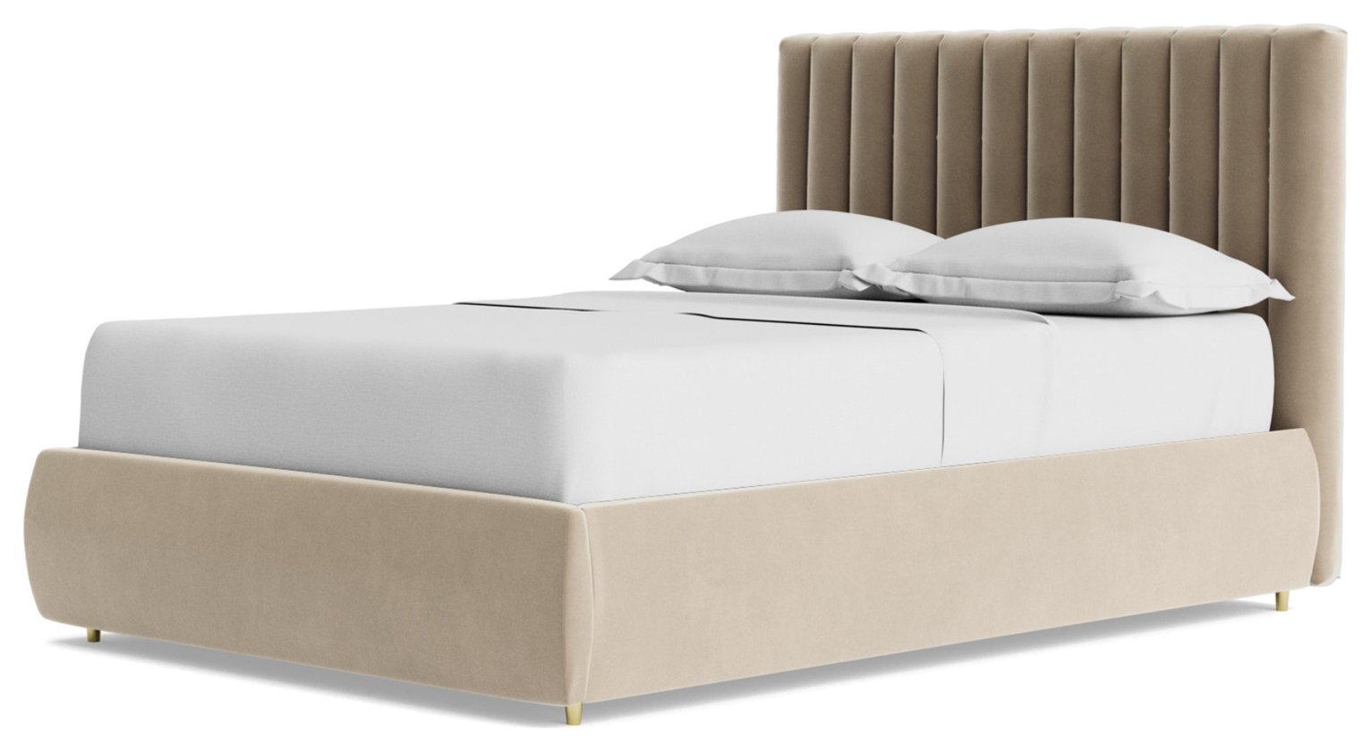 Swoon Porlock Velvet Double Ottoman Bedframe Taupe (2019848) Argos