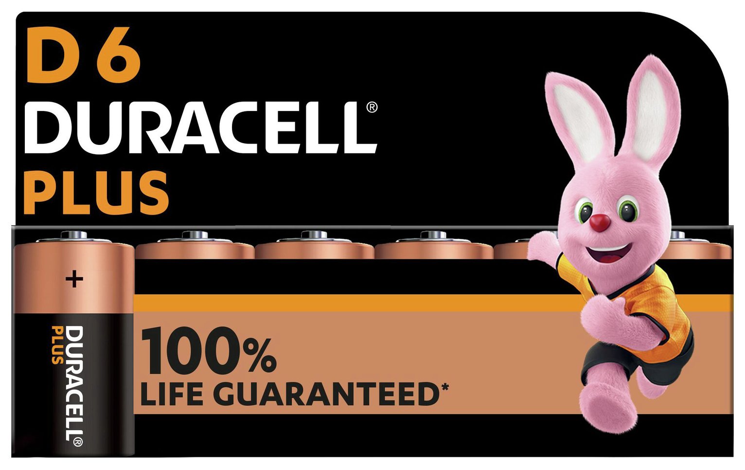 Duracell Plus Alkaline D Batteries - Pack of 6