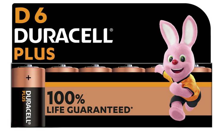 Buy Duracell Plus Alkaline D Batteries - Pack of 6, Batteries