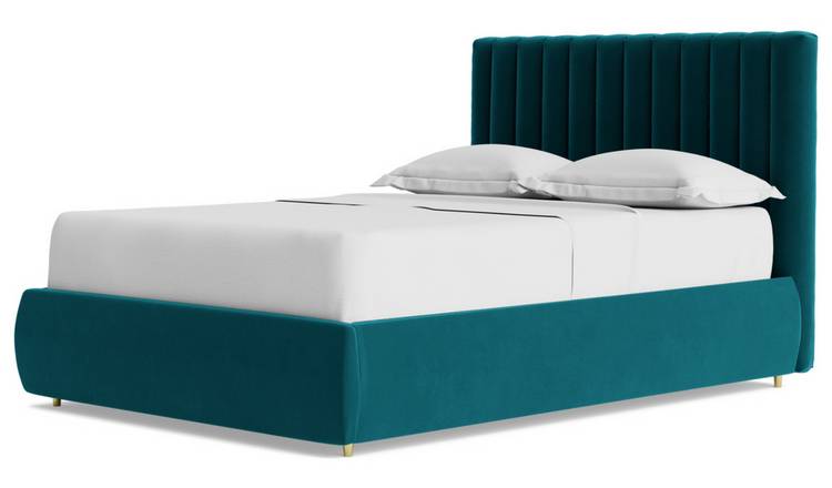 Swoon Porlock Velvet Kingsize Ottoman Bedframe - Blue