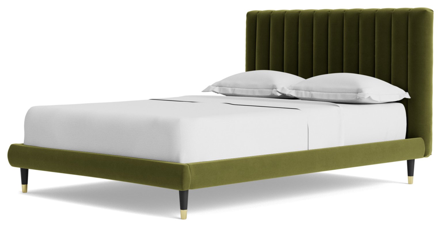 Swoon Porlock Double Velvet Bed Frame - Fern Green