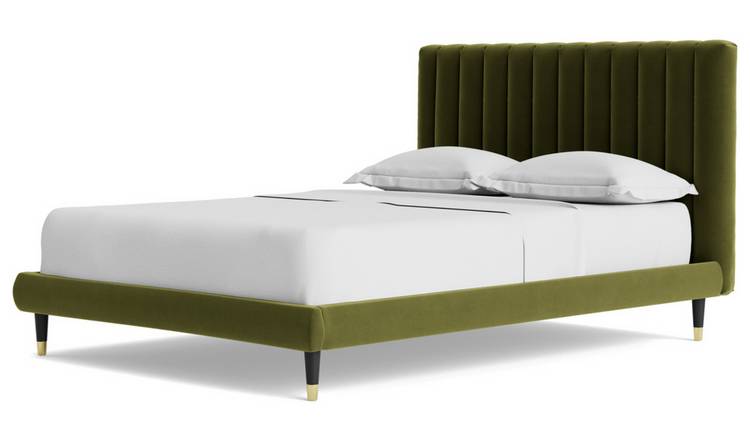 Swoon Porlock Double Velvet Bed Frame - Fern Green