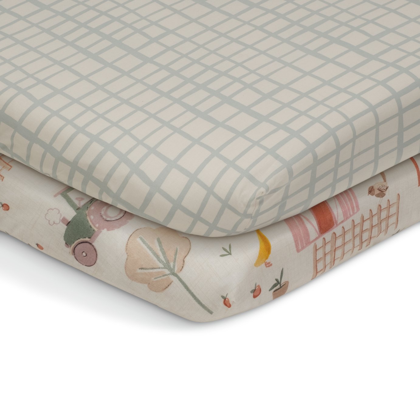 Habitat Cotton Little Farm Nursery Twin Fitted Sheet - Cots