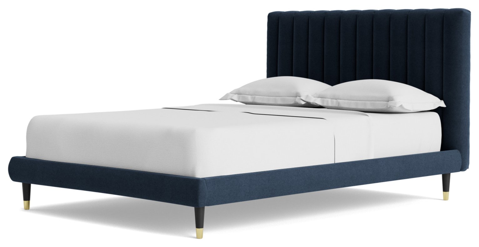 Swoon Porlock Double Fabric Bed Frame - Indigo Blue