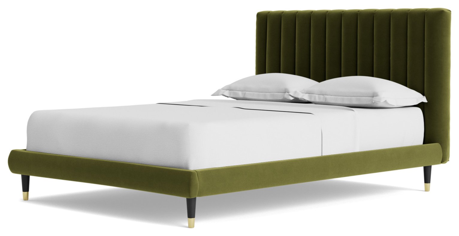 Swoon Porlock Kingsize Velvet Bed Frame - Fern Green